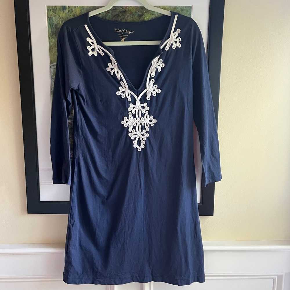 Lilly Pulitzer Navy Pima Cotton Knit Marina Dress… - image 2