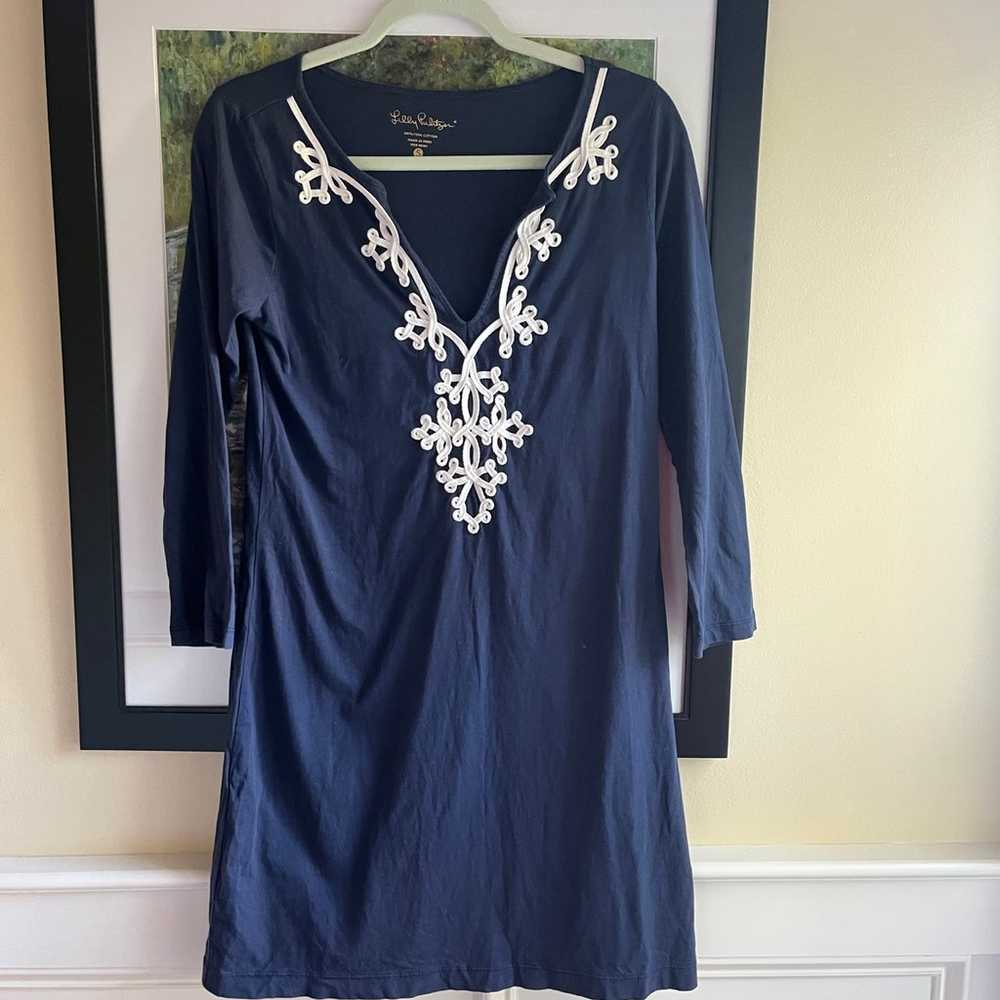 Lilly Pulitzer Navy Pima Cotton Knit Marina Dress… - image 3