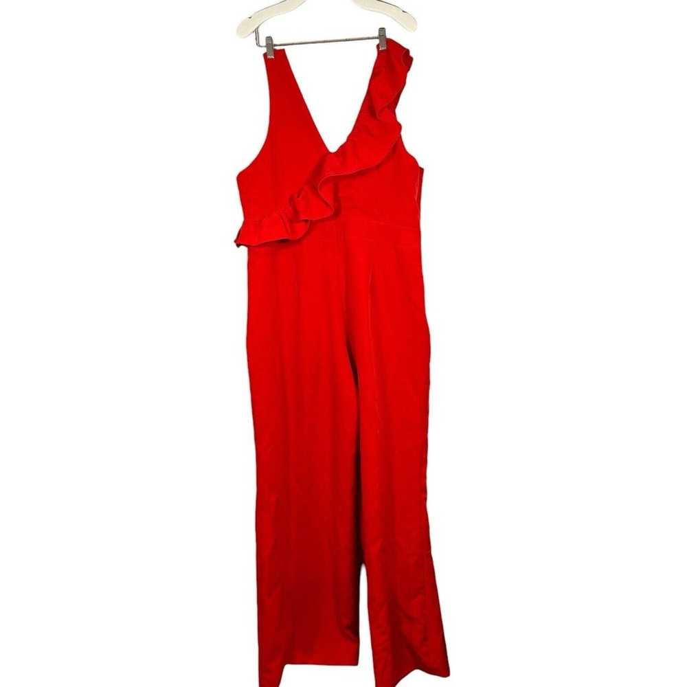 Do + Be Jumpsuit Red Ruffle Sleeveless Zip Romper… - image 5