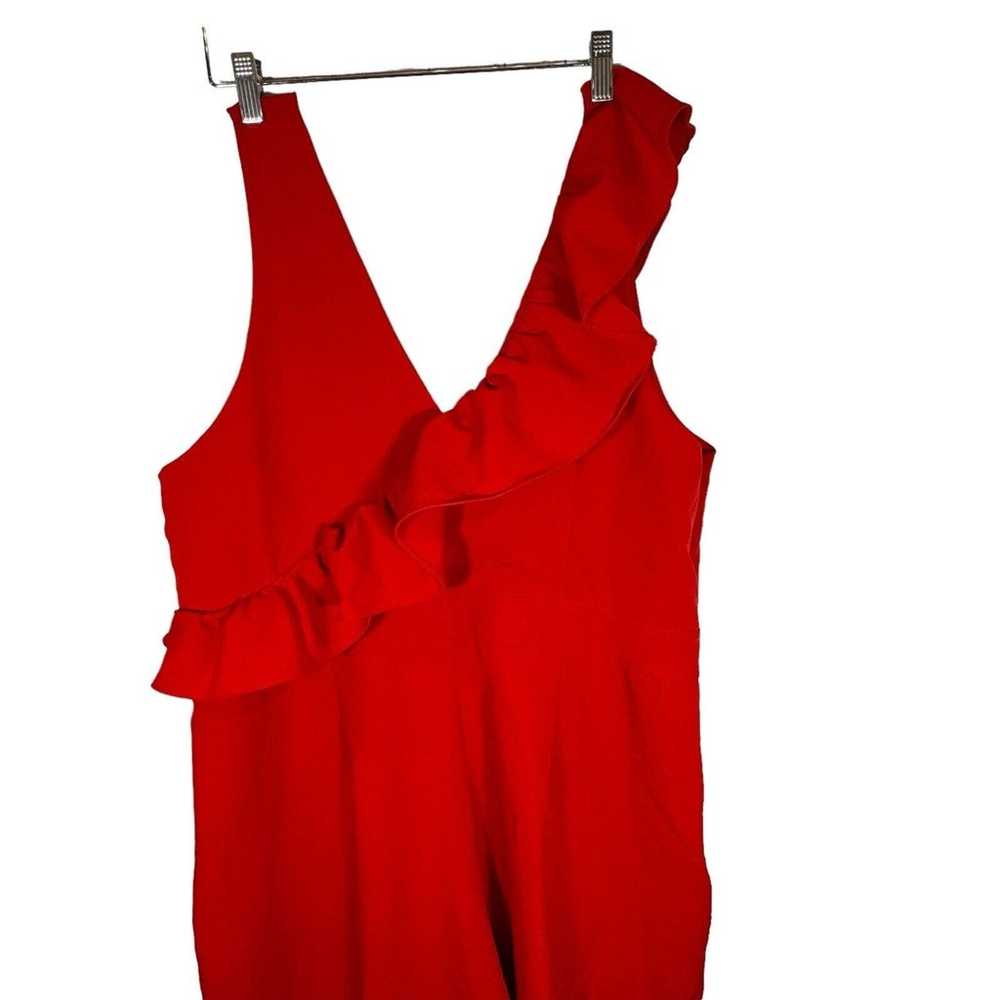 Do + Be Jumpsuit Red Ruffle Sleeveless Zip Romper… - image 8