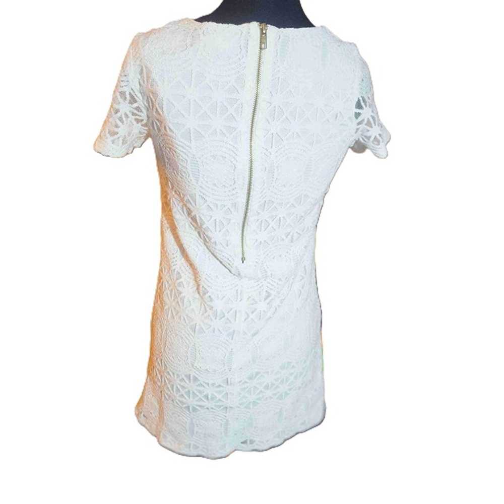 Lulus Womens White Short Sleeve Lace Mini Dress S… - image 3