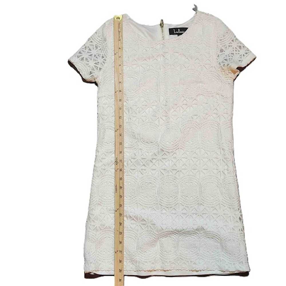 Lulus Womens White Short Sleeve Lace Mini Dress S… - image 7