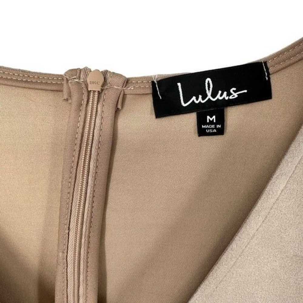 Lulus Dress Micro Suede Short Sleeve V Neck Tan S… - image 7