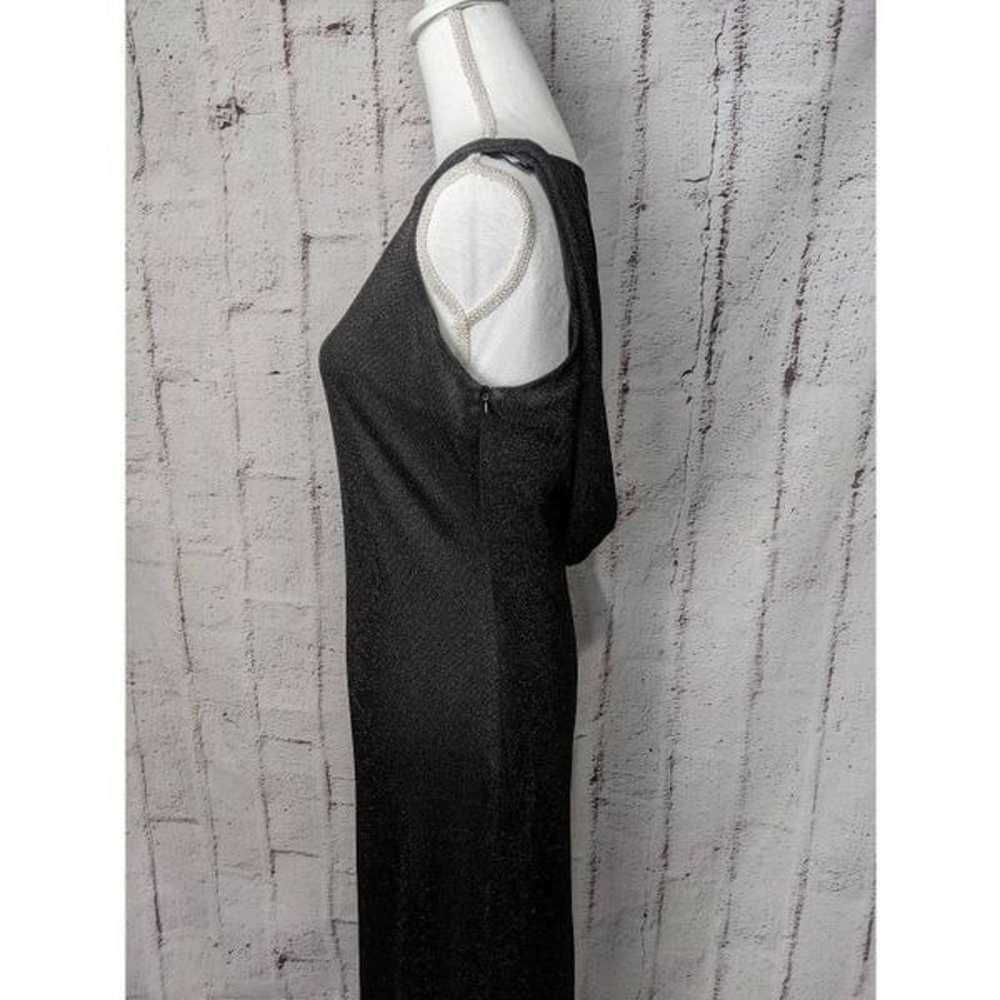 Alex Navy 90s Mesh Back Maxi Sleeveless Dress Sz … - image 3