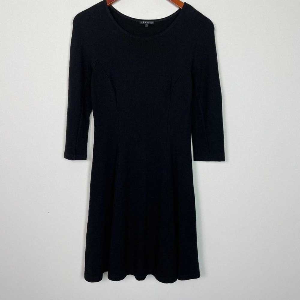 Theory Long Sleeve Little Black Mini Dress Black S - image 1