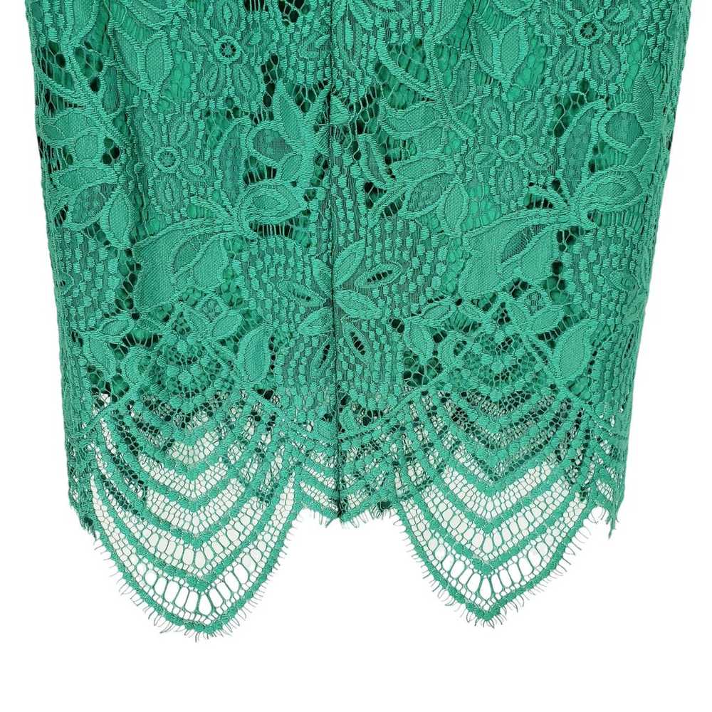 Sharagano Lace Sheath Dress Women 6 Green Sleevel… - image 12
