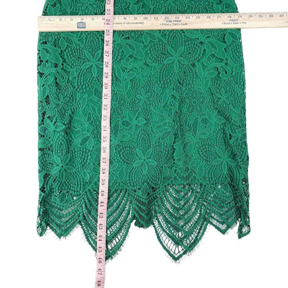 Sharagano Lace Sheath Dress Women 6 Green Sleevel… - image 4
