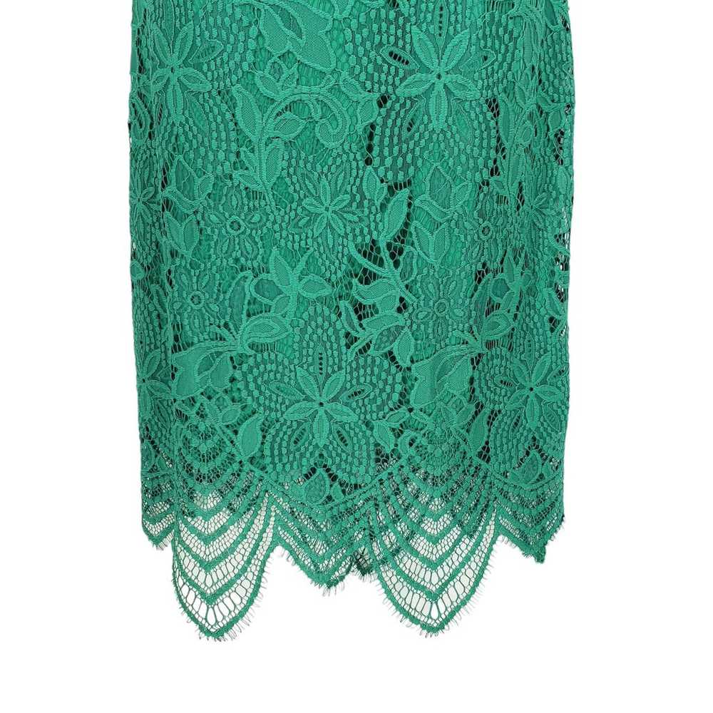 Sharagano Lace Sheath Dress Women 6 Green Sleevel… - image 8