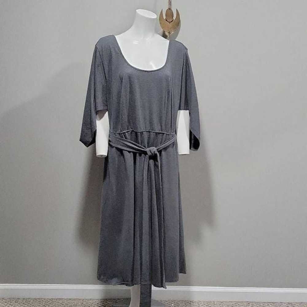 eShakti Zapelle Midi Dress Women Size 18 Grey Cap… - image 2