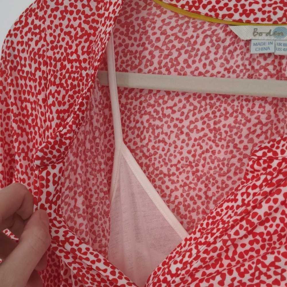 Boden Women's Shift Dress Size 4 Red White Geomet… - image 12