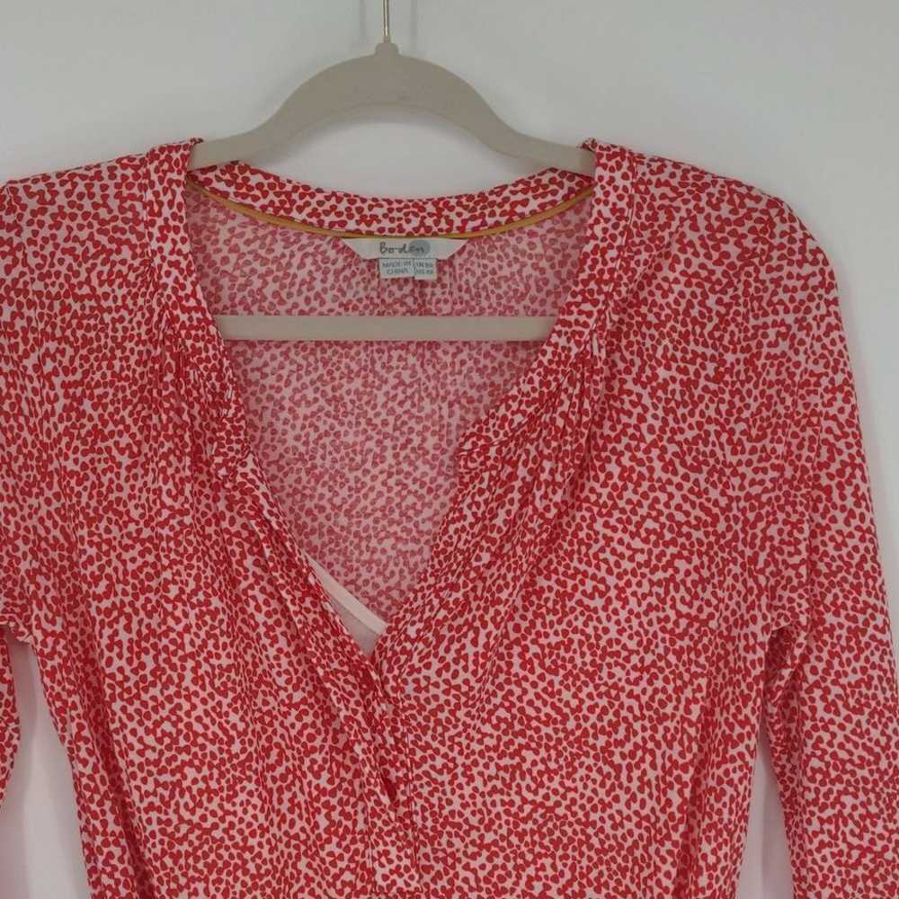 Boden Women's Shift Dress Size 4 Red White Geomet… - image 3