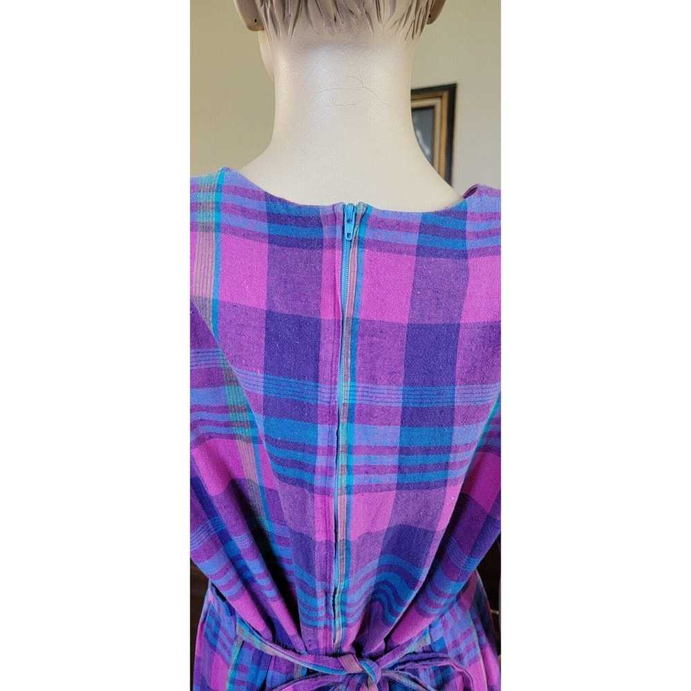 Vintage Purple And Pink Plaid Lady Dorby Long Dre… - image 6