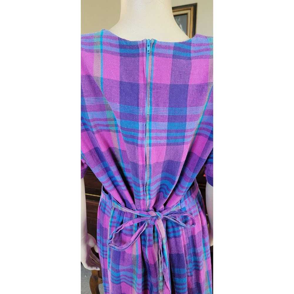 Vintage Purple And Pink Plaid Lady Dorby Long Dre… - image 7