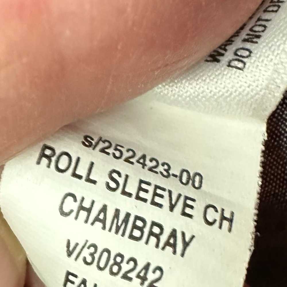 Gap Chambray Shirt Dress Blue Long Roll Tab Sleev… - image 11