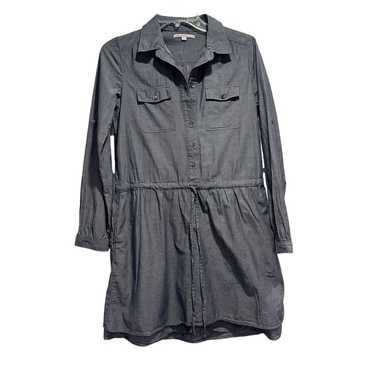 Gap Chambray Shirt Dress Blue Long Roll Tab Sleev… - image 1