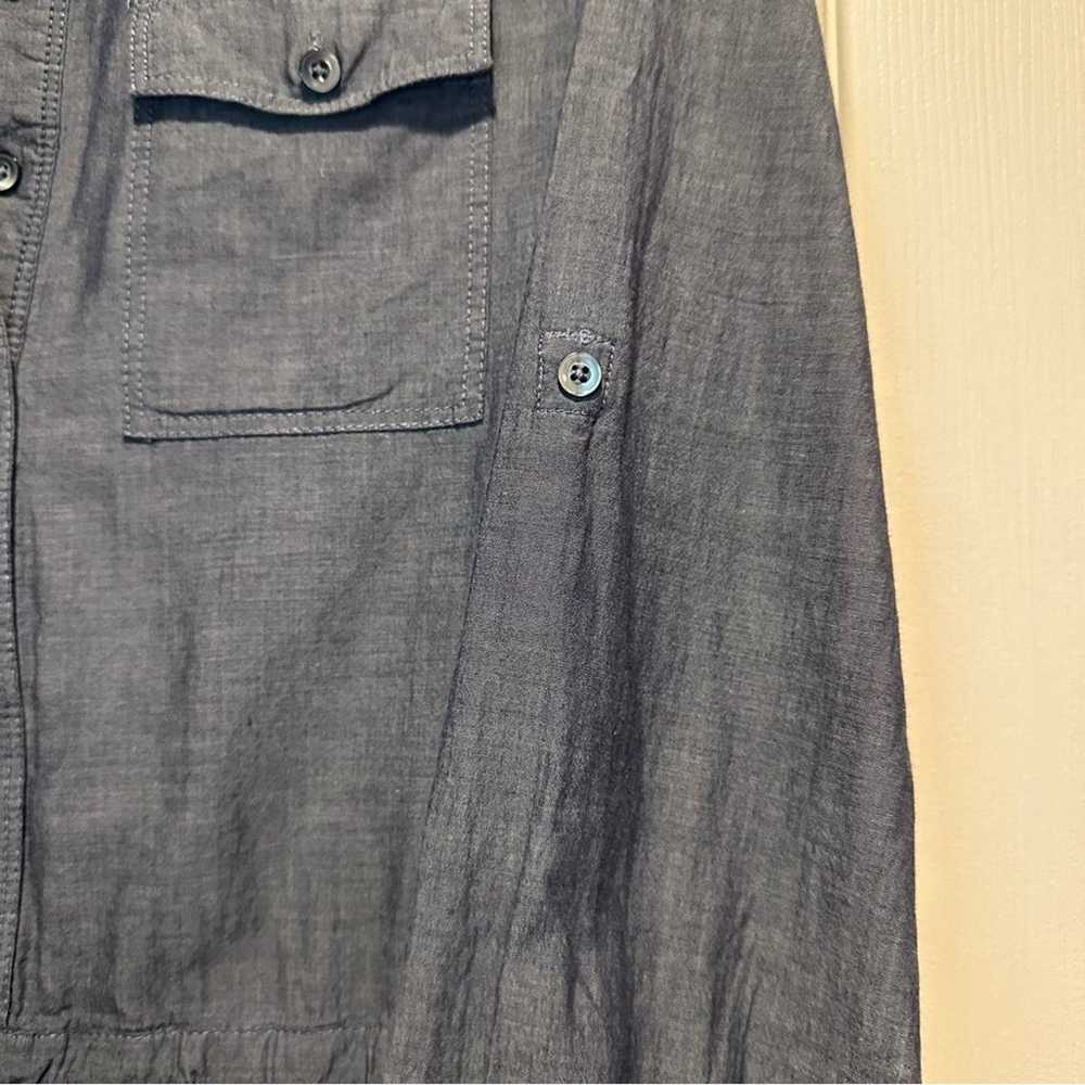 Gap Chambray Shirt Dress Blue Long Roll Tab Sleev… - image 6