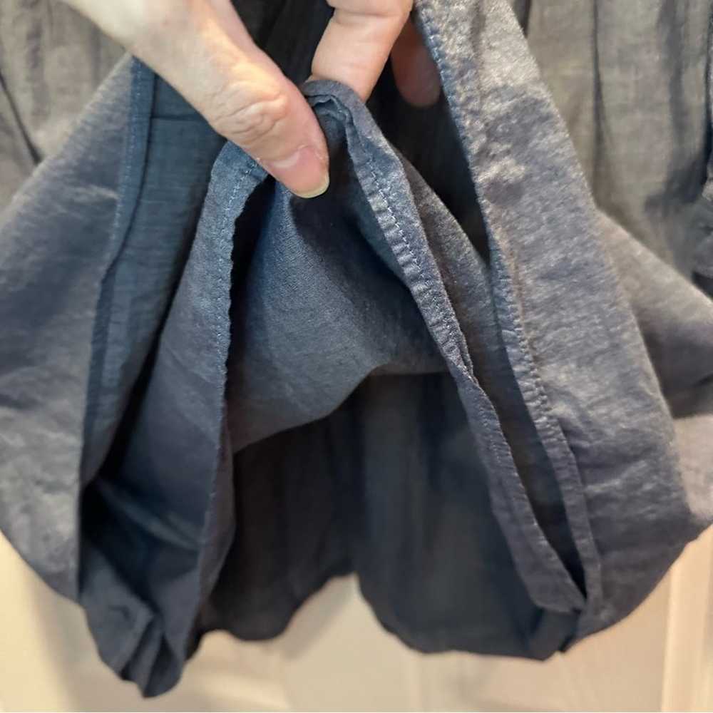 Gap Chambray Shirt Dress Blue Long Roll Tab Sleev… - image 8