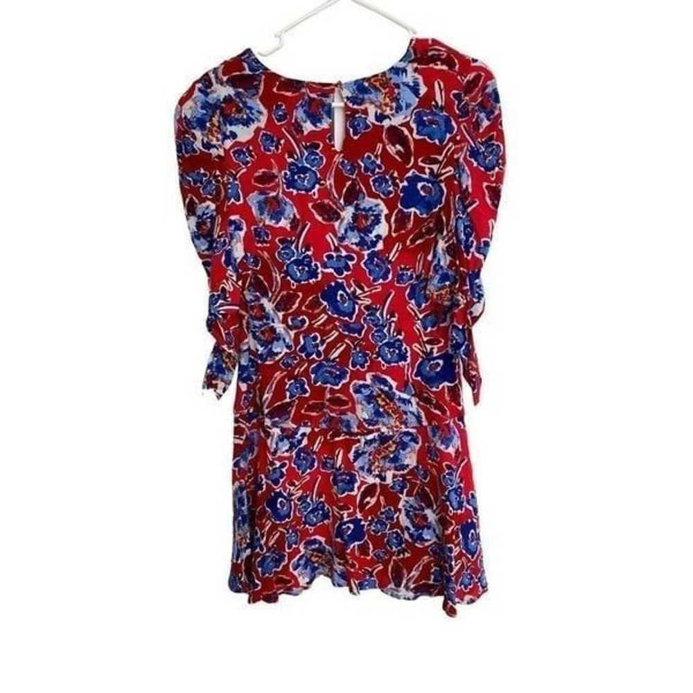 Free People Red Glow Up Mini Dress Floral Red Blu… - image 2