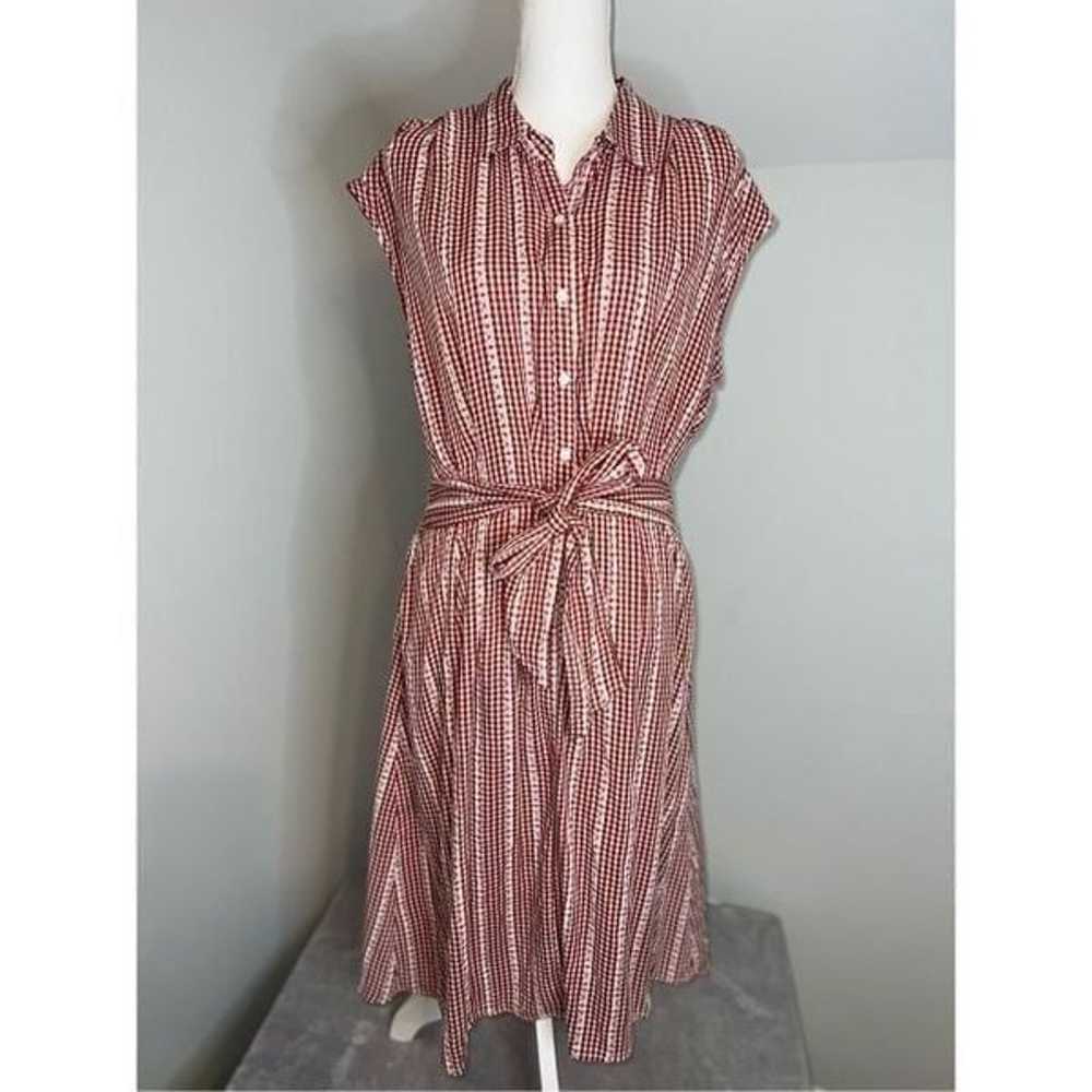 Women’s Red/White Summer 70s Flirty MIDI Dress XL - image 5