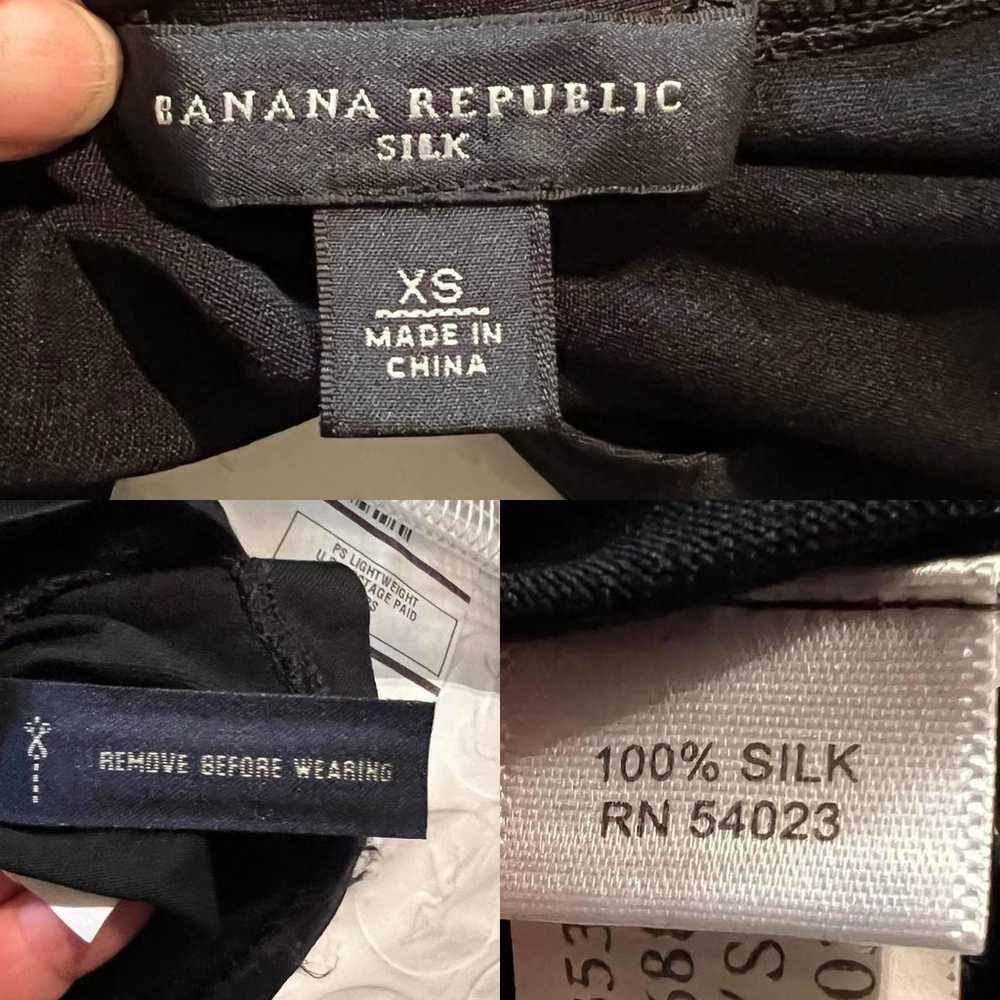 Banana Republic Silk Black Double V Tie Waist Dre… - image 9