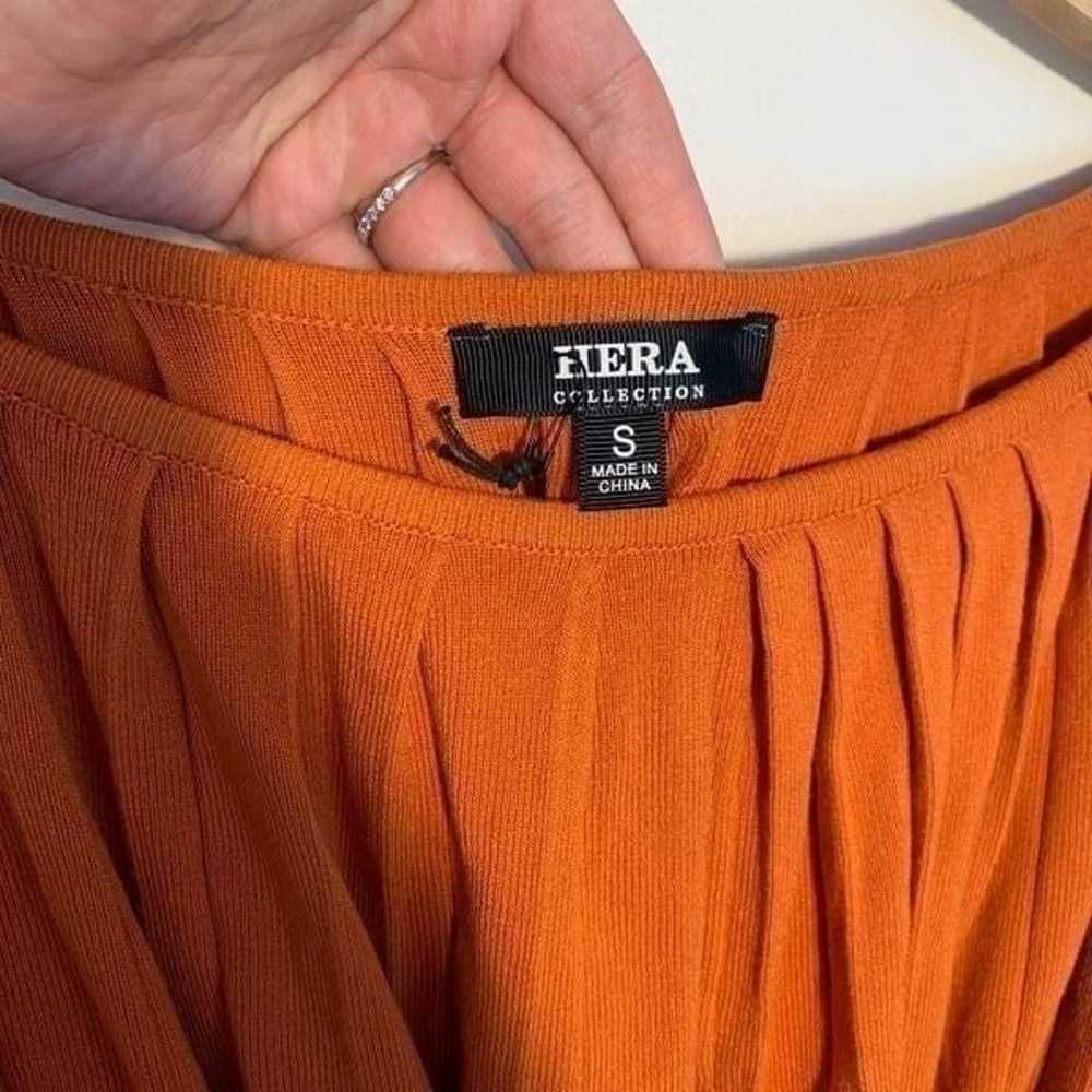 Hera Collection orange ribbed mini draped mini dr… - image 10