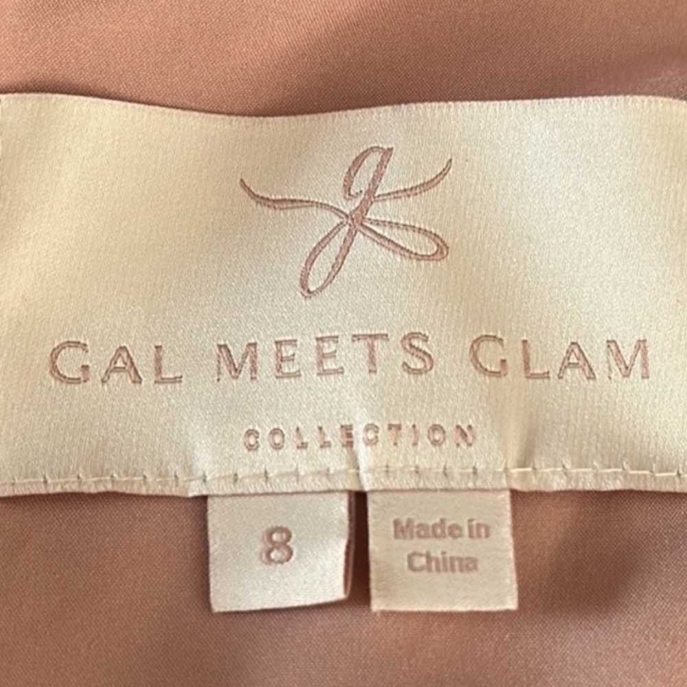 Gal Meets Glam Jennifer Shimmer Satin Wrap Dress … - image 4