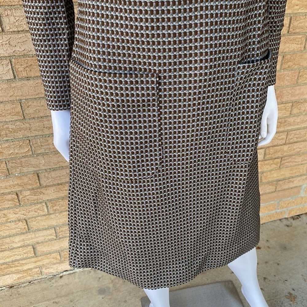 Vintage 60s MOD honeycomb knit long sleeve wiggle… - image 11