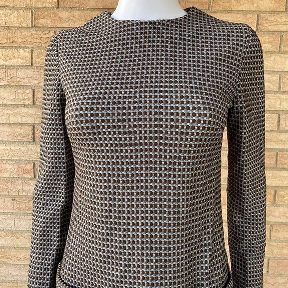 Vintage 60s MOD honeycomb knit long sleeve wiggle… - image 9
