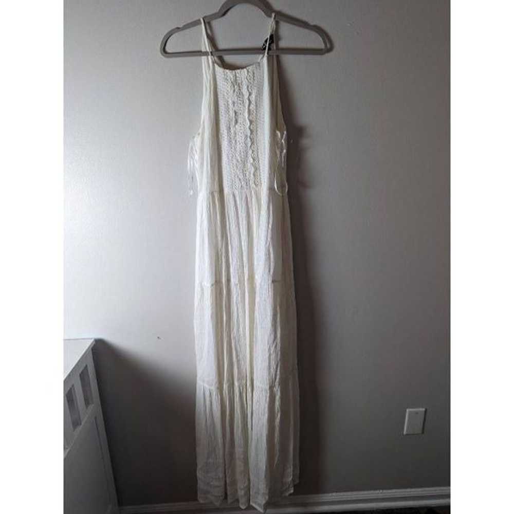 LULU'S Embroidered White Maxi Dress Size Small - image 3