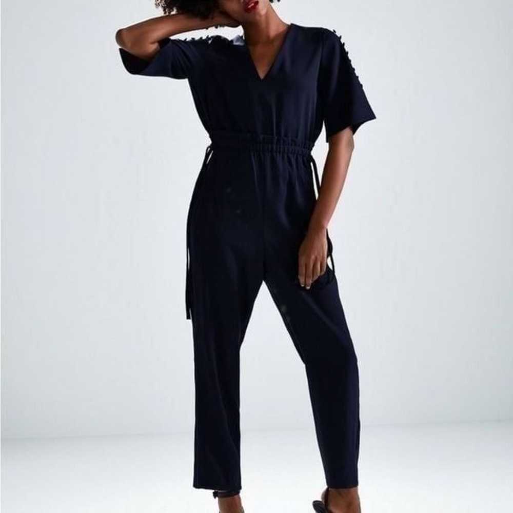 Zara Jumpsuit With Drawstring and Button Detail N… - image 2