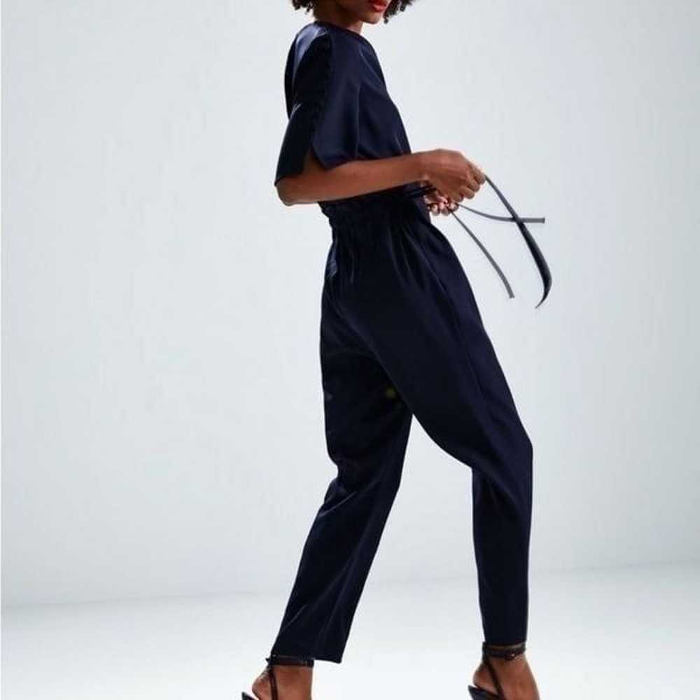 Zara Jumpsuit With Drawstring and Button Detail N… - image 3