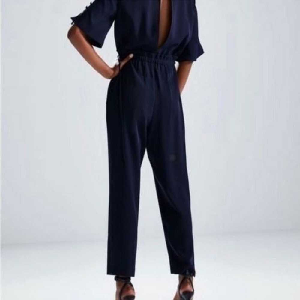 Zara Jumpsuit With Drawstring and Button Detail N… - image 4