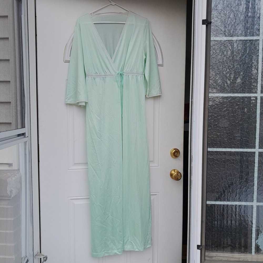 Lorraine Vintage Nightgown Lingerie Robe in Mint … - image 2