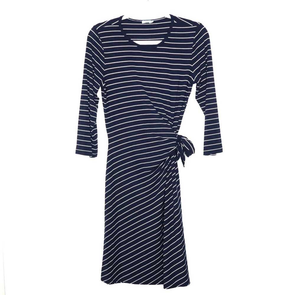 J MCGLAUCHLIN Elora Side Tie Striped Dress 3/4 Sl… - image 1