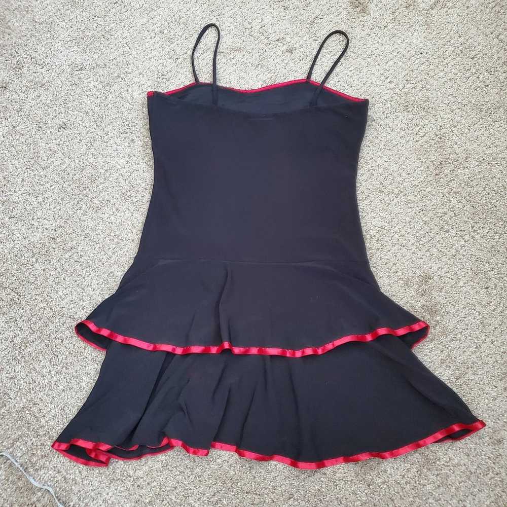 Vintage black milkmaid mini dress layered teired … - image 2