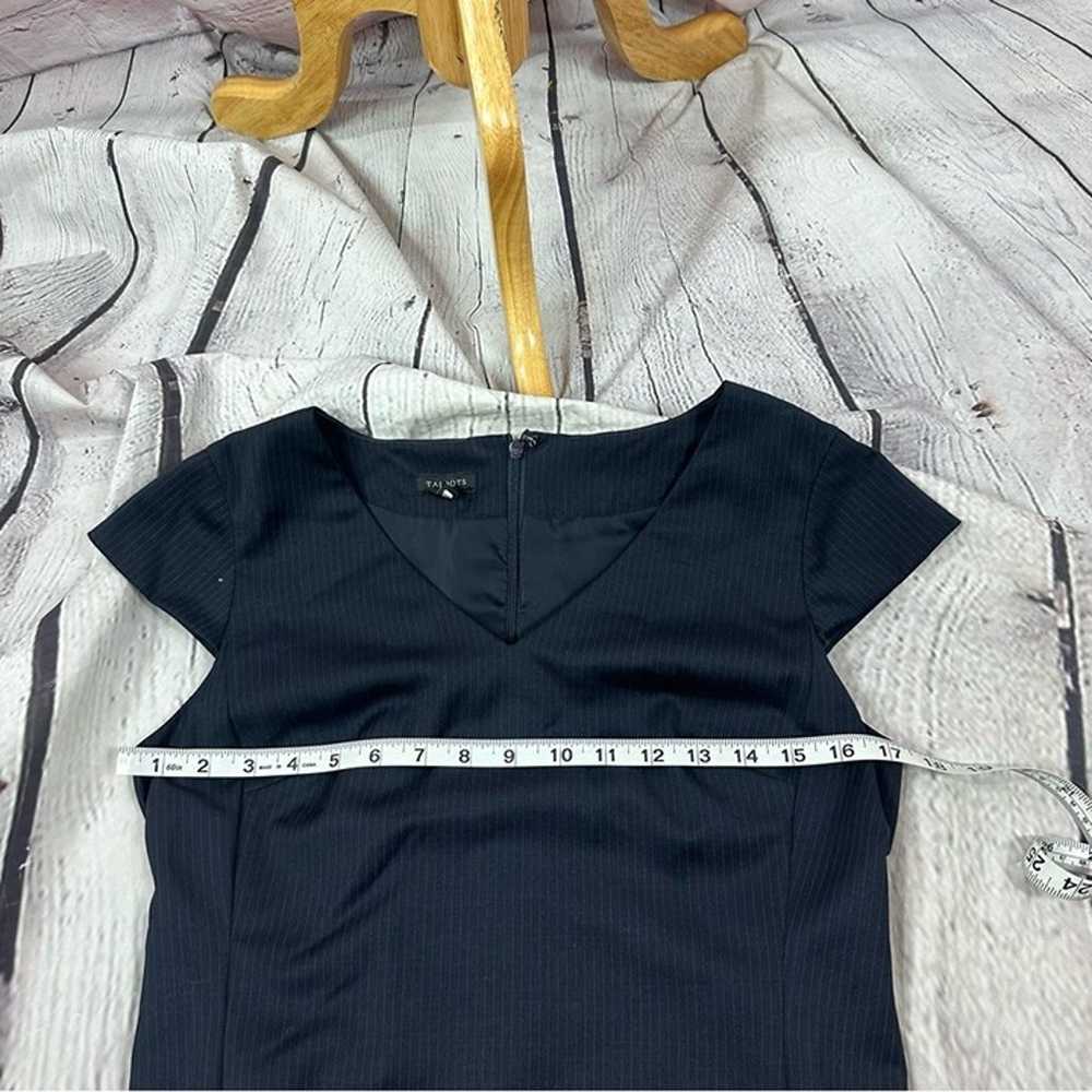 talbots navy pin stripe sheath cap sleeve dress s… - image 6
