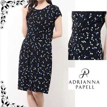 ADRIANNA PAPELL Dots ruched sheath dress jersey s… - image 1