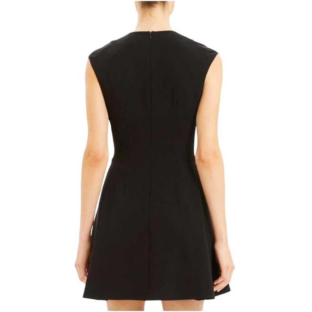 Theory Pleated Cap Dress Black Size 8 V Neck Slee… - image 10