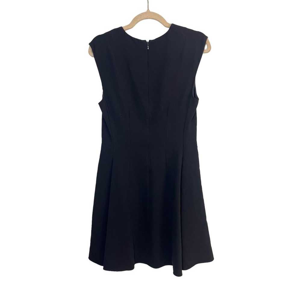 Theory Pleated Cap Dress Black Size 8 V Neck Slee… - image 3