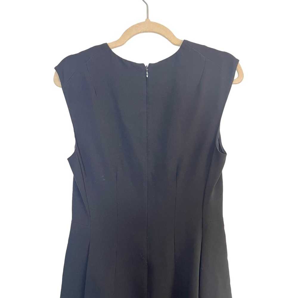 Theory Pleated Cap Dress Black Size 8 V Neck Slee… - image 5