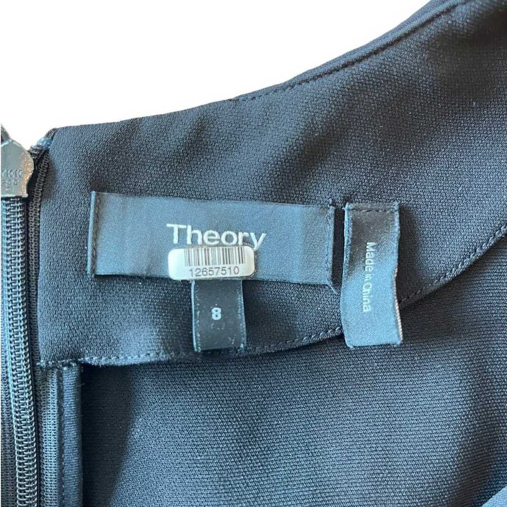 Theory Pleated Cap Dress Black Size 8 V Neck Slee… - image 7