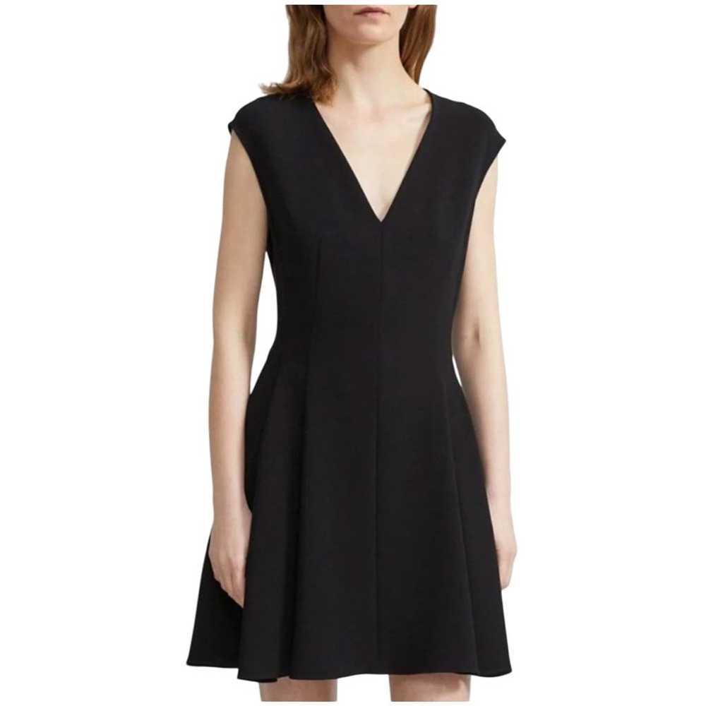 Theory Pleated Cap Dress Black Size 8 V Neck Slee… - image 9