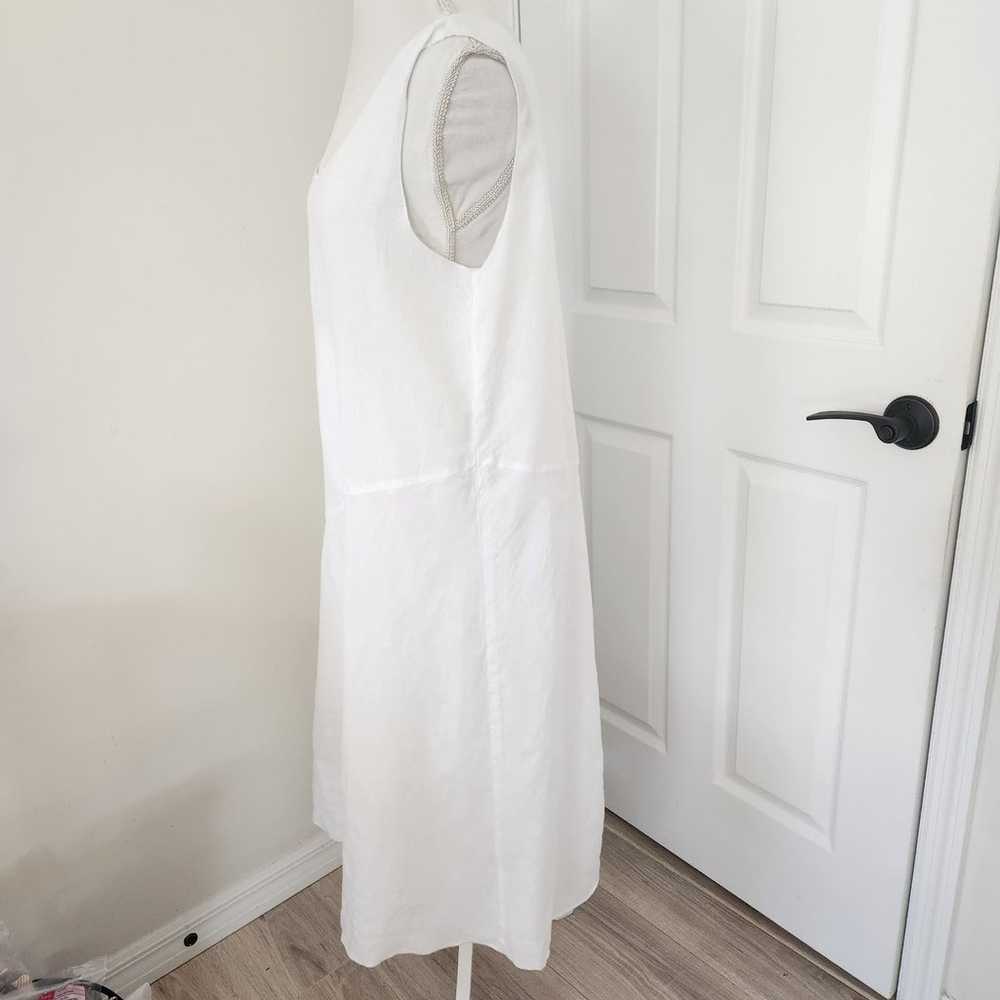 Eileen Fisher Linen Dress Size Large White Maxi D… - image 4