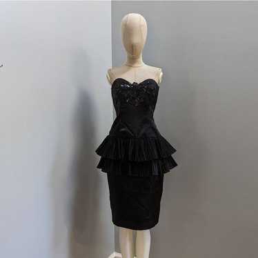Td4 by Electra Vintage Black Ruffle Dress - image 1