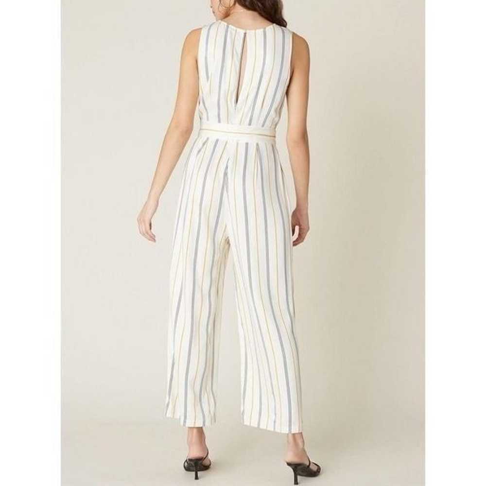 BB Dakota Rayon Belted Jumpsuit - Stripes - White… - image 2