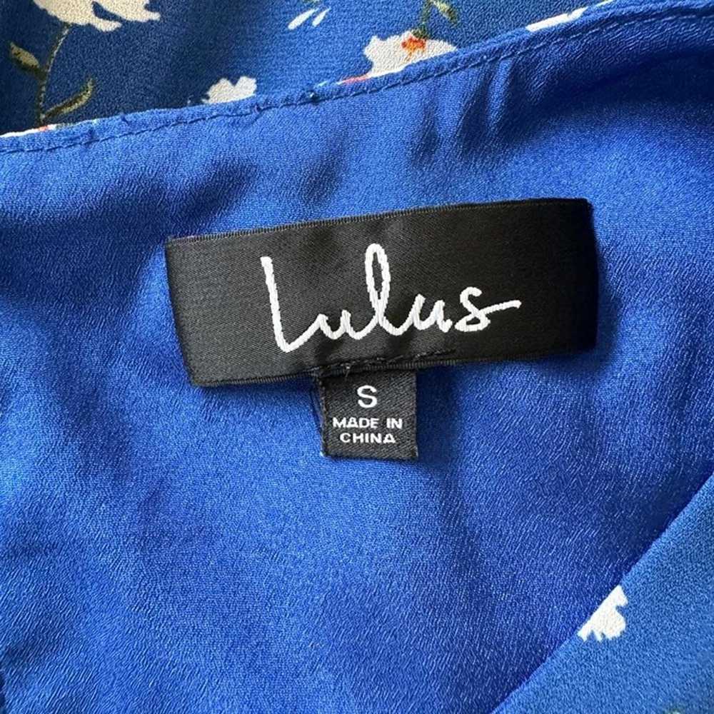 Lulu’s Strike a Posie Backless Blue Skater Dress - image 5