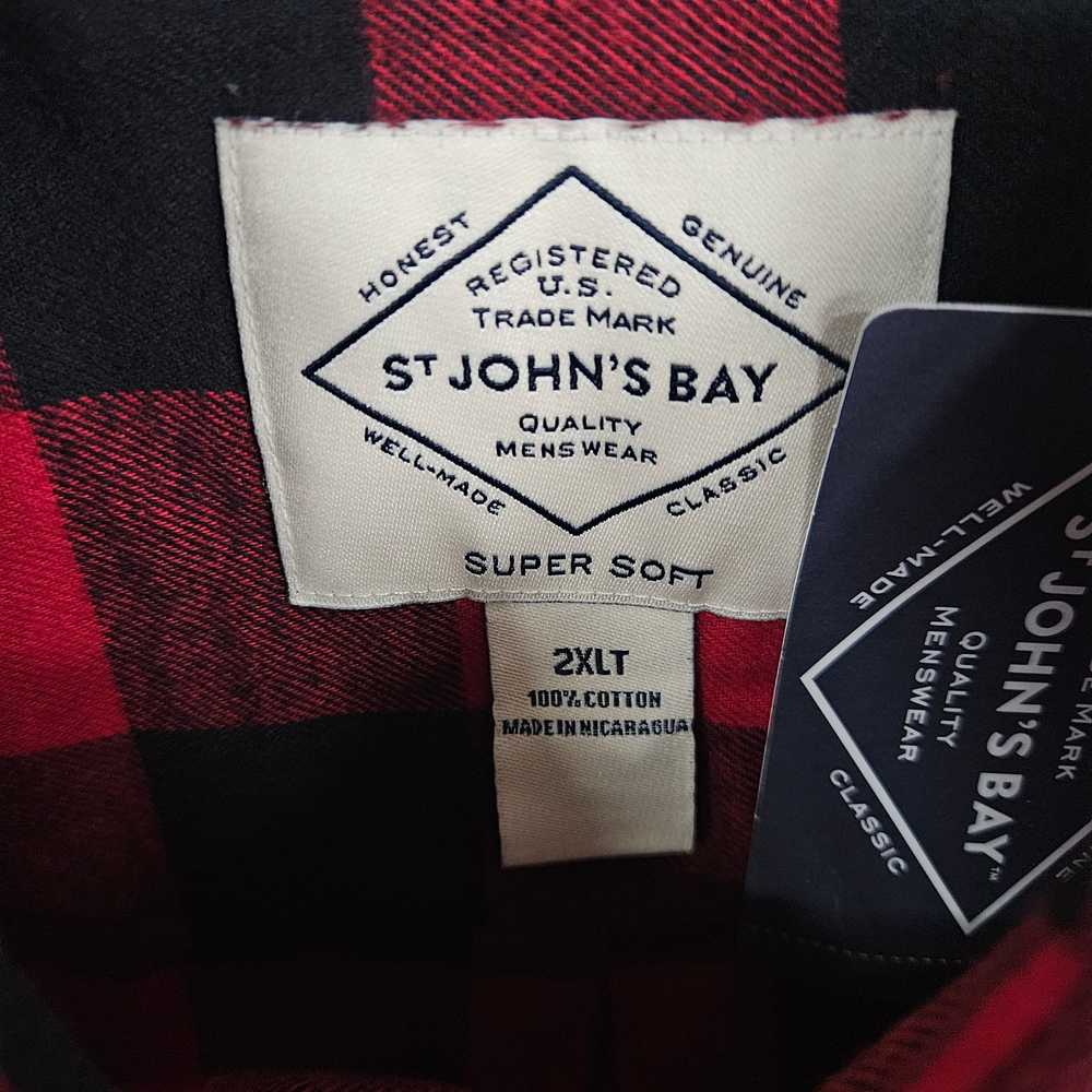 St. John St John's Bay Plaid Red Flannel - image 3