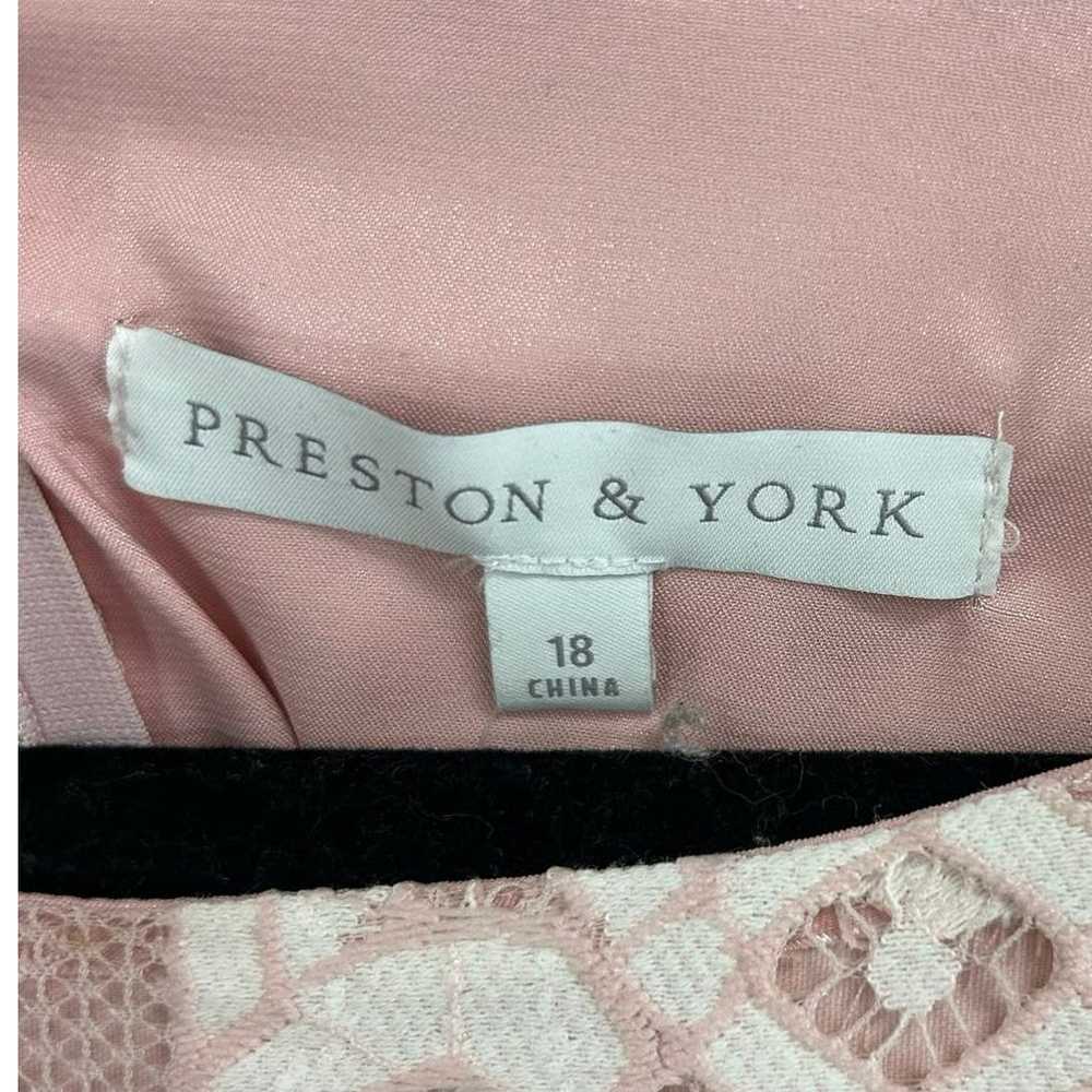 Preston & York Blush Pink Lace Overlay Short Slee… - image 2