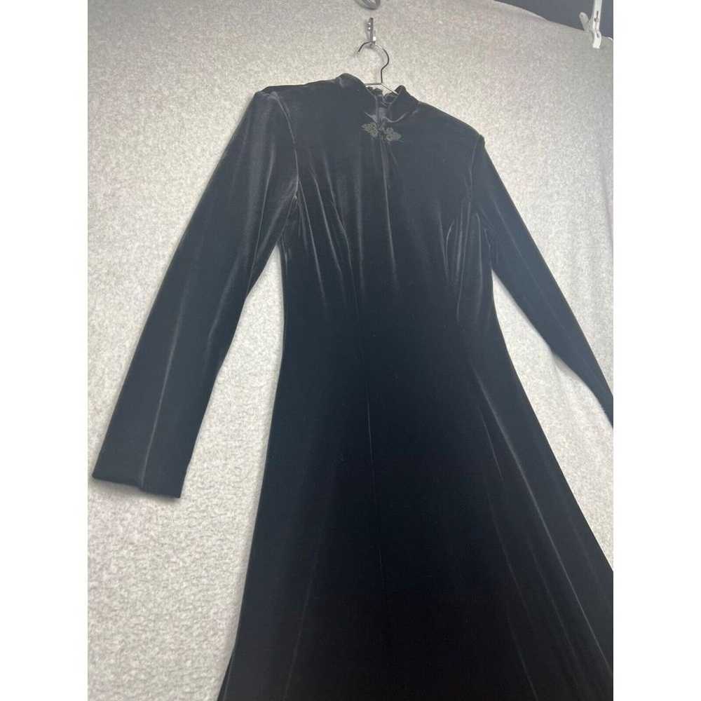 Vtg David Warren Velvet Maxi Dress Wmn Sz 8 Black… - image 3