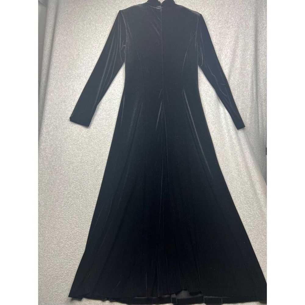 Vtg David Warren Velvet Maxi Dress Wmn Sz 8 Black… - image 6